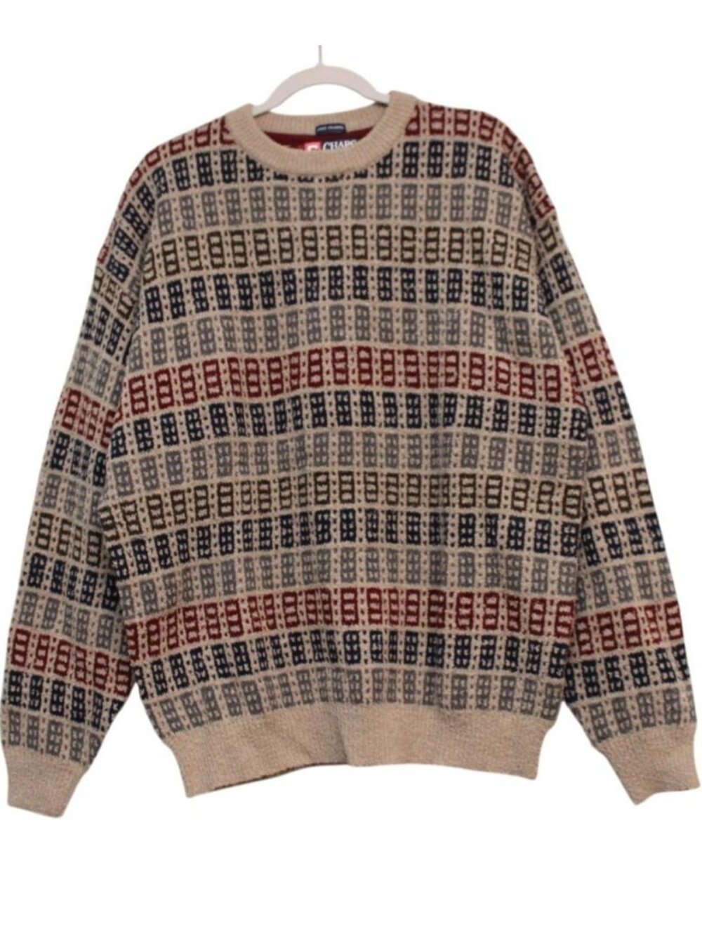 NWT Chaps Ralph Lauren Men's Sweater Size XL Knit Wool 90s Grandpa Preppy Retro